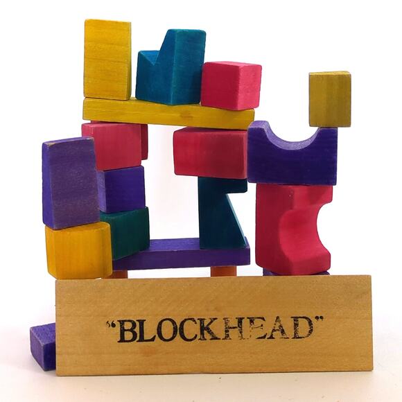 VINTAGE 1975 BLOCKHEAD! Parker Brothers Balancing Game Original Box - Picture 3 of 3